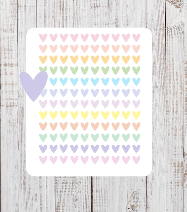 Pastel hearts planner stickers